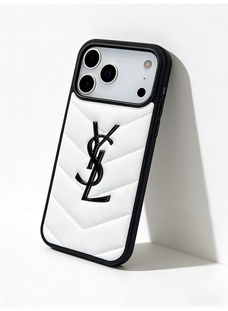 سانت لوران YSL Chevron Quilted Bumper Phone Case for iPhone 16 Pro Max & iPhone 17 Pro Max - Image 3
